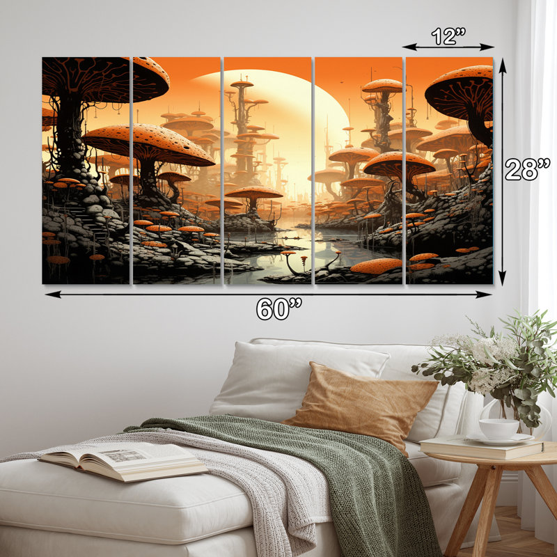 Reproduction d'art sur toile - 5 panneaux égaux