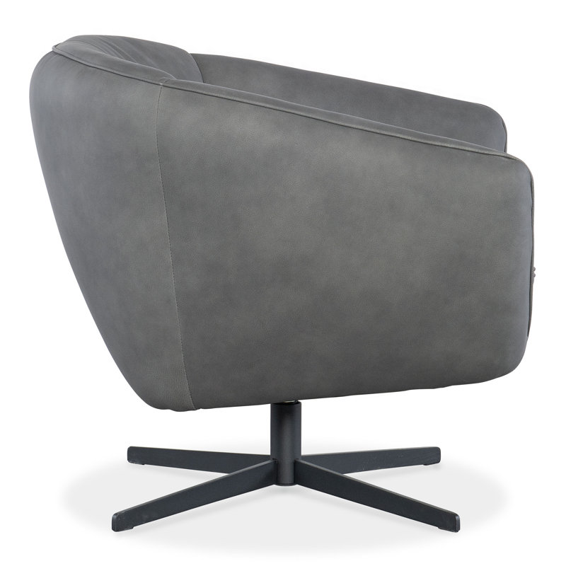 CC Swivel Chair, Gray Genuine Leather