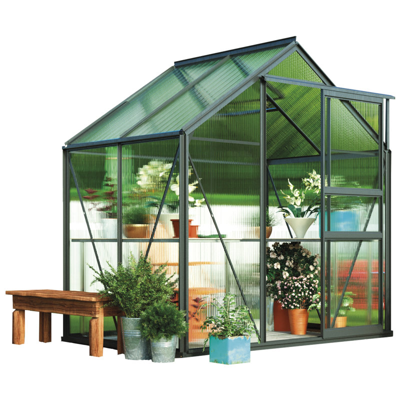 Wysocki 6 Ft W x 4 Ft D Greenhouse, Green