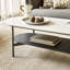Table basse en céramique, table basse à double couche en panneau de fibres à densité moyenne pour le salon