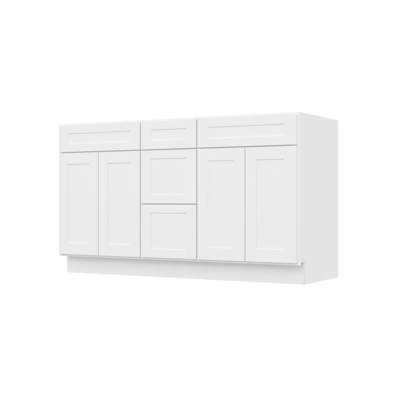 Bases-One Drawer Stack 60"×21"×34.5" Easy to Assemble Vanity Cabinet
