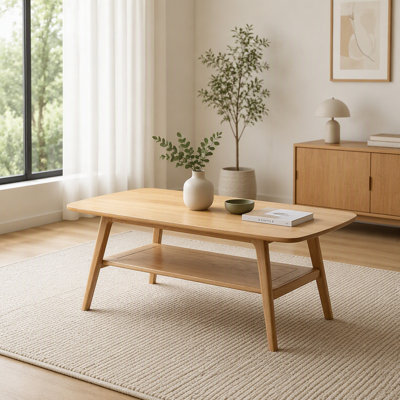 100% Solid Wood Top Coffee Table
