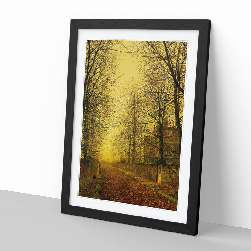 Autumns Golden Glow by John Atkinson Grimshaw - Framed Print, 36cm H x 27cm W x 2cm D, Black Framed