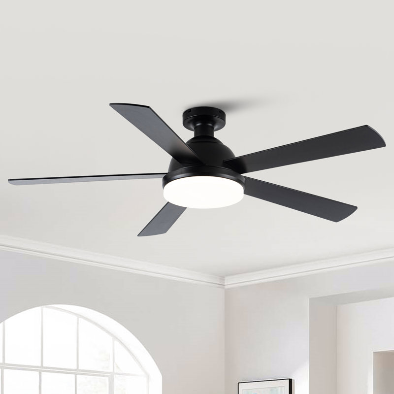 Vaczon 52" Flush Mount Smart Dimmable 3CCT LED Ceiling Fan 6-Speed Reversible DC motor Double-Sided Wood Blades Timer Remote and APP Control
