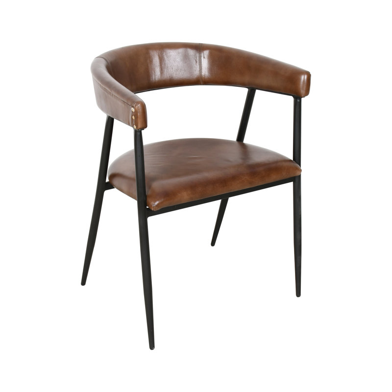 Chaise Brisbane Halstead en cuir de châtaignier