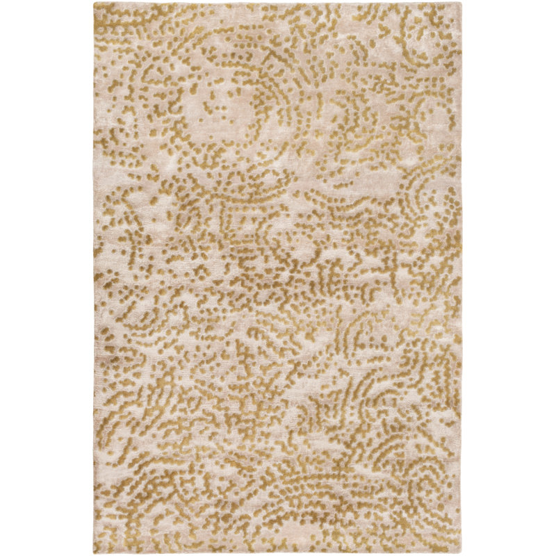 Tapis brun en laine noué à la main Dixon, Rectangle 5 pi x 8 pi