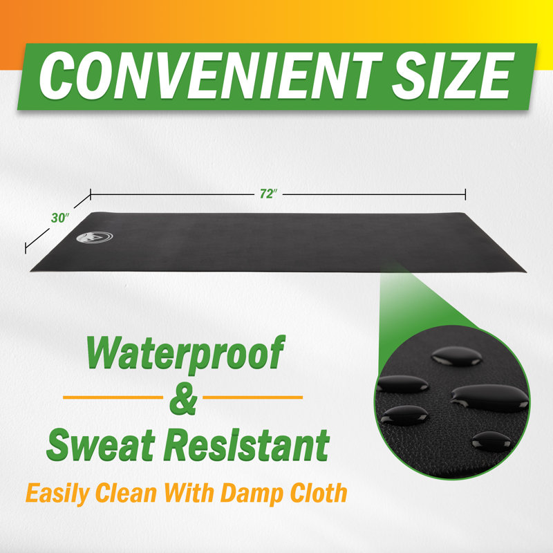 Wakeman Black 30" x 72" Non-Slip Exercise Mat