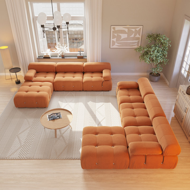 Ensemble de salon modulaire 2 pièces, Orange