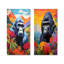 «Gorilla In Colorful Mountain Landscape I - Gorilla Wall Art», ensemble de 2 pièces-372601246-372601244