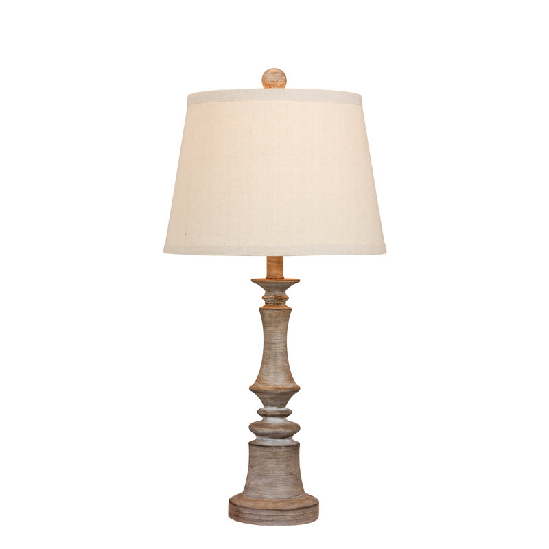 Roxann Resin Table Lamp, Cream, Gray
