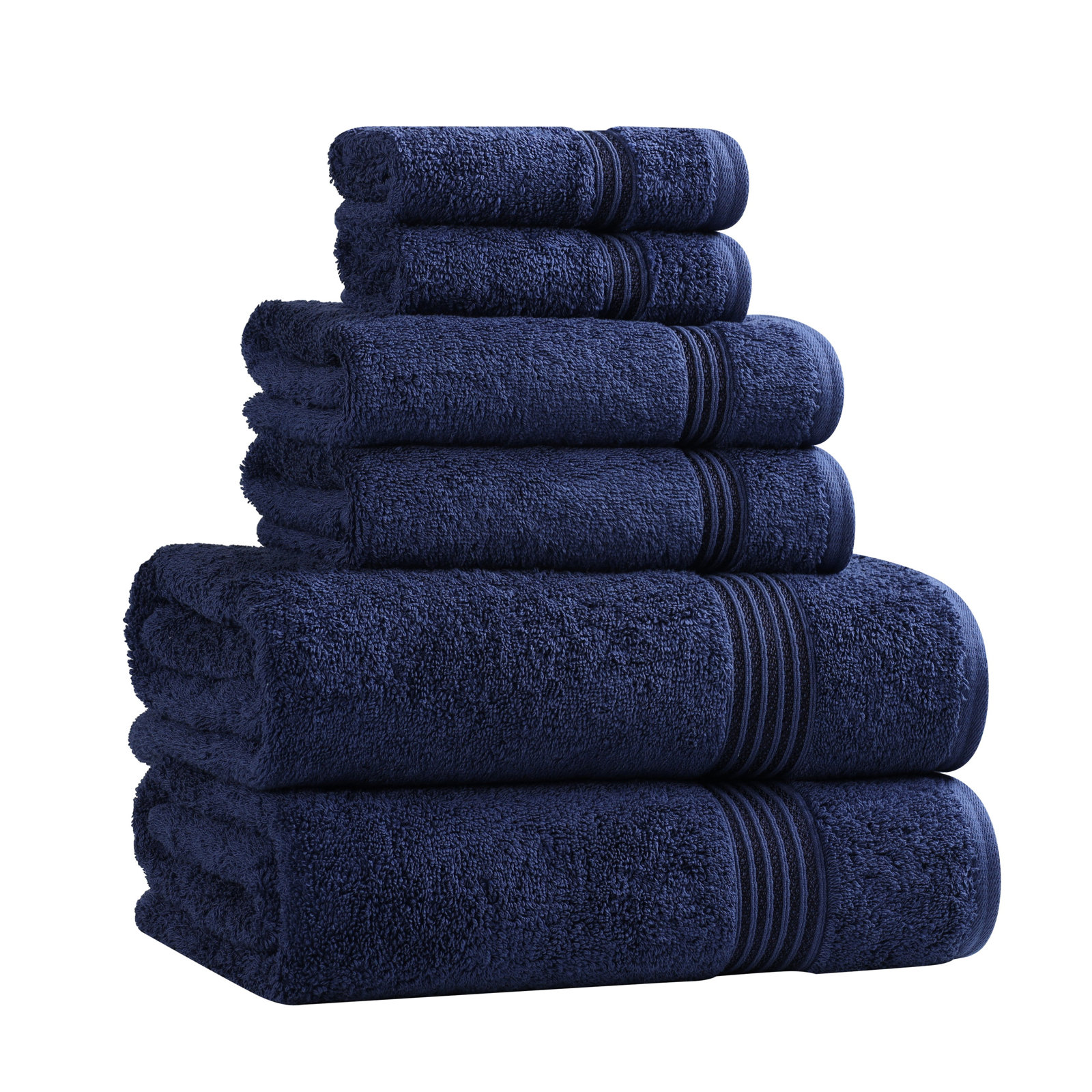 Oleg 6-Piece Egyptian Cotton Towel Set, Navy Blue