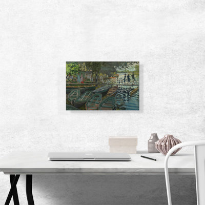 «Bathers at La Grenouillere» par Claude Monet, reproduction d'art sur toile tendue