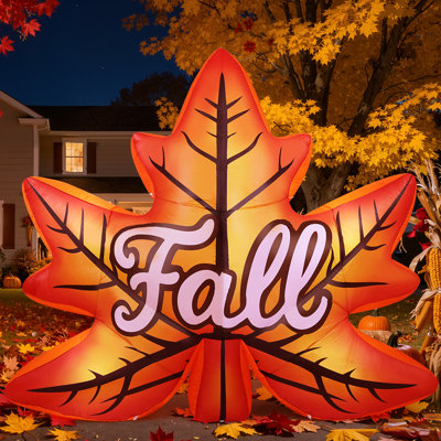 Feuilles d'érable d'automne gonflables de 8,6 pi de largeur de l'Action de grâce avec lumières DEL intégrées