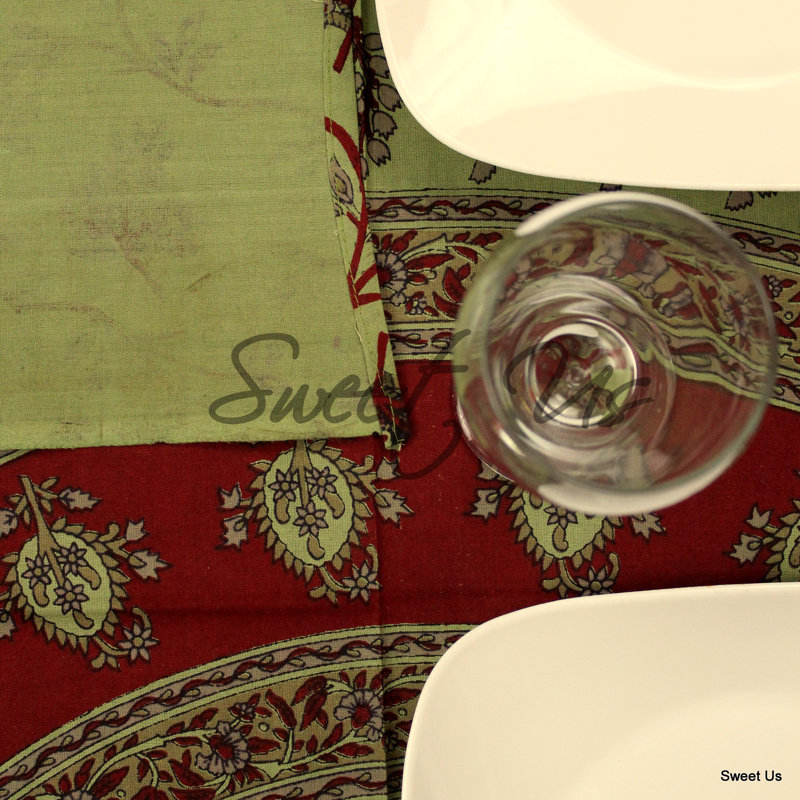 Nappe en coton Floral, Vert