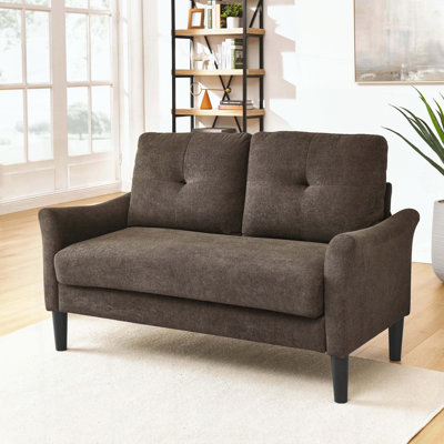 Tufted Loveseat with Tall Plastic Legs, Easy Assembly