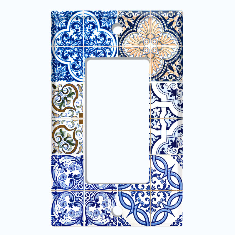 Plaque murale berçante Elegant Blue Tile Patch