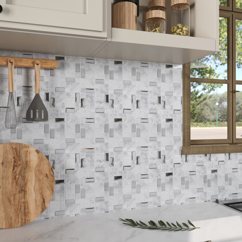 10 In. X 10 In. Vinyl Peel And Stick Wall Tile Backsplash, Self-adhesive Wall Decor Tile (10-pack)