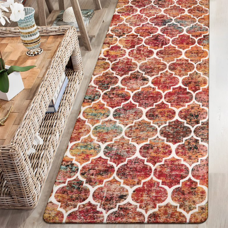 Tapis marocains Govan lavables à la machine avec envers antidérapant, Tapis de couloir 2 pi x 6 pi