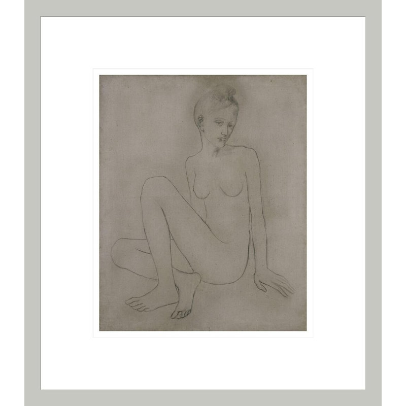 (Nu avec les pieds croisés) par Pablo Picasso, impression giclée sur cadre, H 15,62 po x l 13,75 po