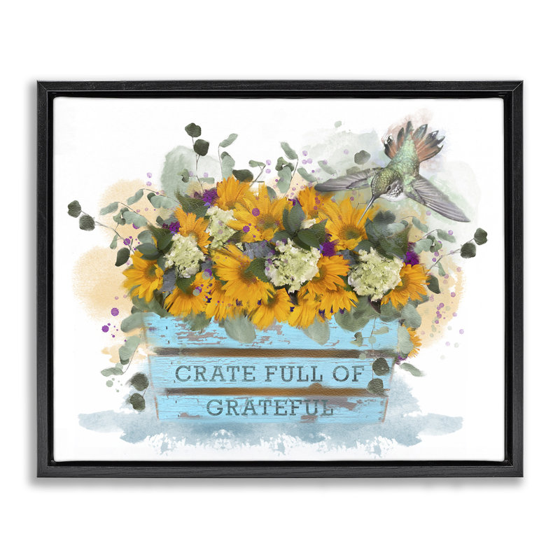 «Crate Full Of Grateful», art mural sur toile flottante par Matthew Piotrowicz, Cadre flottant noir de jais