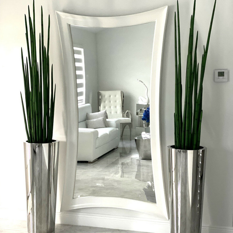 Faux Plant in Metal Planter, Goldtone Hammered