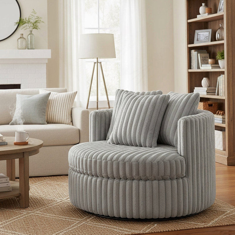 Fauteuil demi-tonneau surdimensionné Mindy