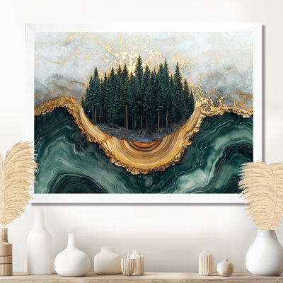 Forêt de pins, paysage sur émeraude horizon II - forêt, art mural sur toile