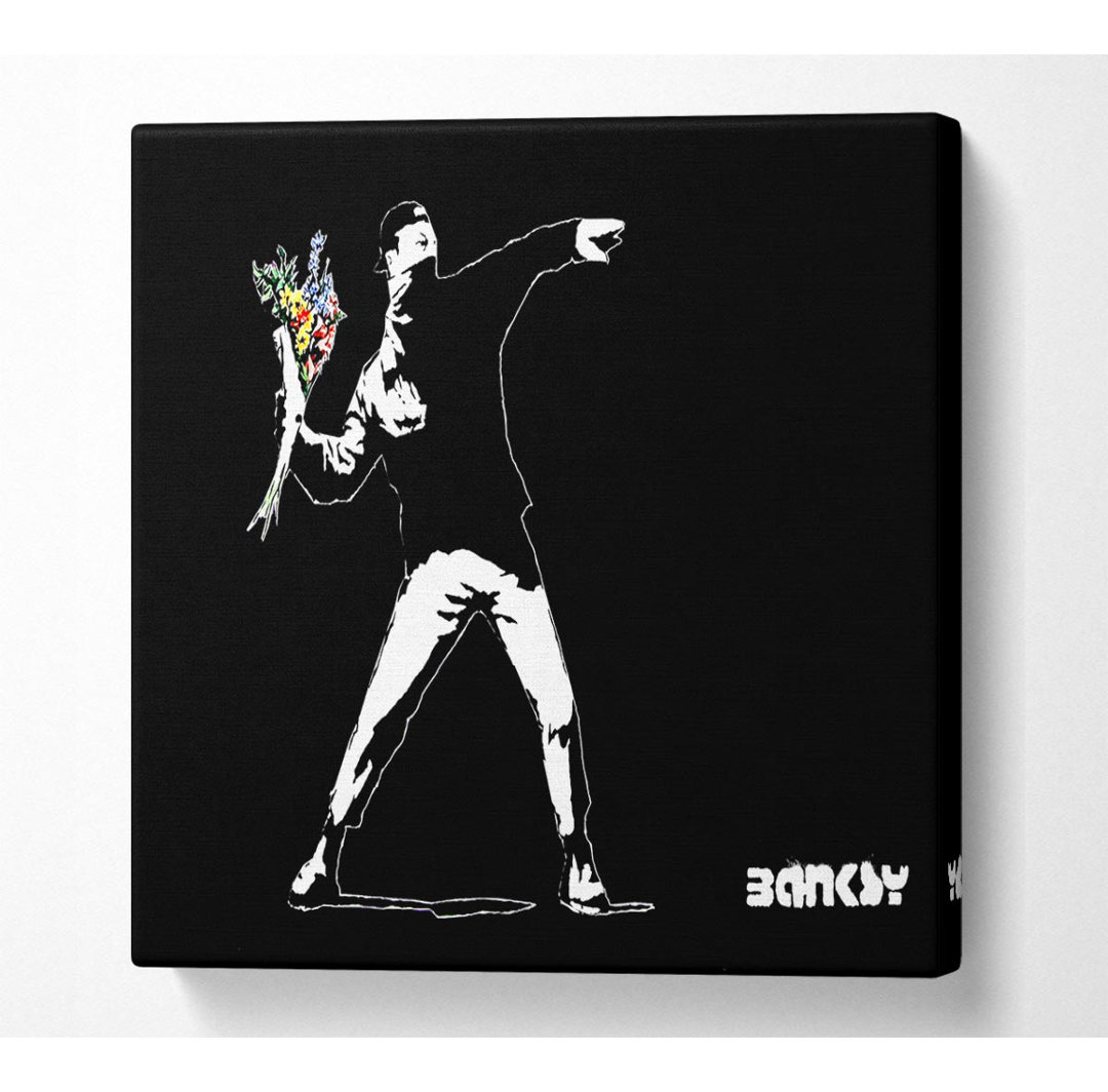 Solley Flower Thrower Black - Leinwanddrucke im Wrapped Design