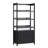 Transitional Wide Reeded Bookshelf With Drawers On Bottom