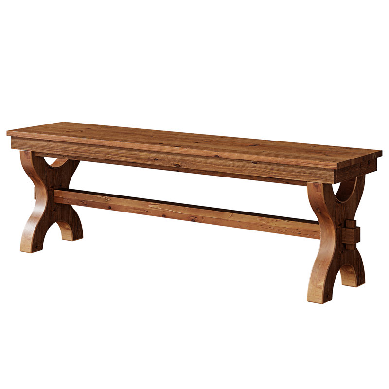 Banc d'entrée en bois massif, banc de ferme 55 pouces