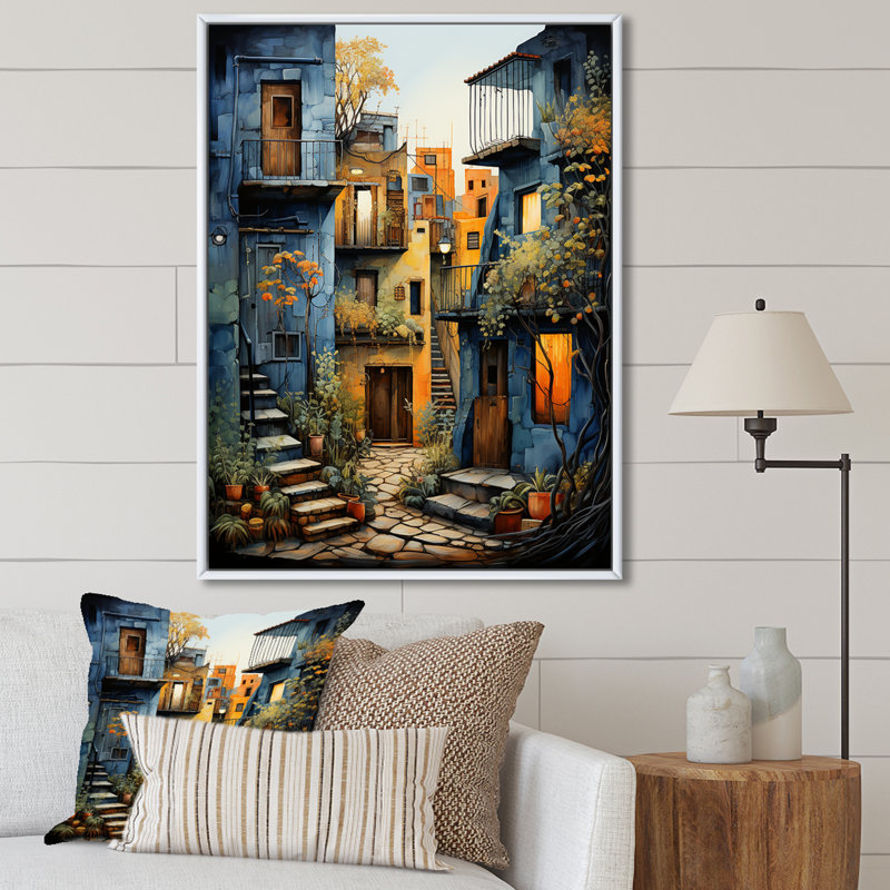 Art mexicain, paysage, odyssée d'Oaxaca I - art mural mexicain, H 40 po x l 30 po x P 1,5 po, Cadre flottant blanc