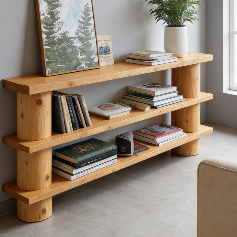 Console simple de style campagne américaine, H 33,5 po x l 86,6 po x P 13,8 po