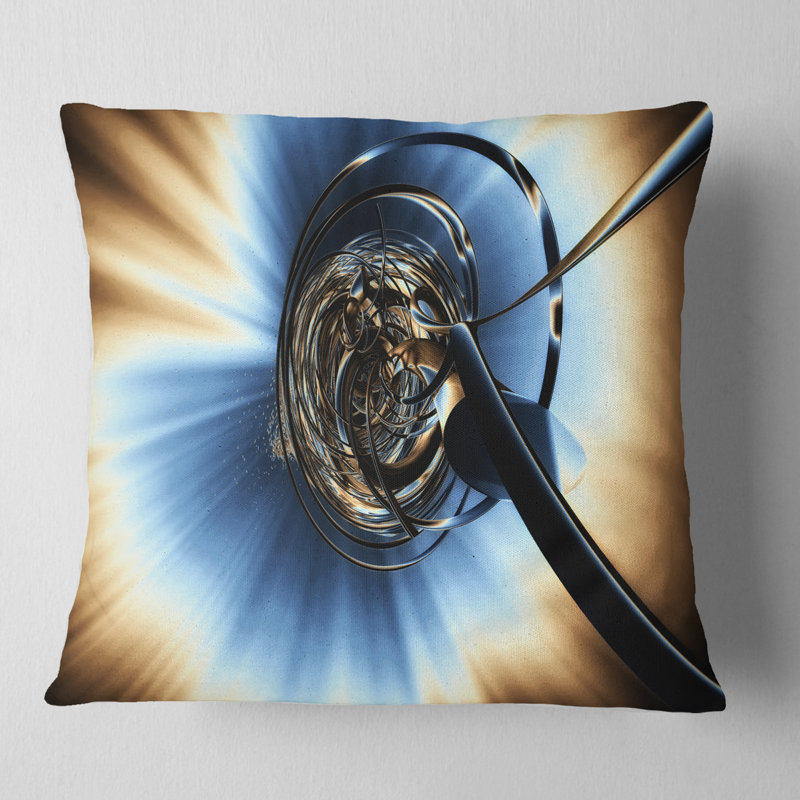 Fractal 3D Tangled Knot - coussin imprimé abstrait, 16 po x 1 po, Coussin décoratif