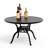5-Piece 4-Person Round Patio Dining Set, Cast Aluminum Outdoor Furniture with Red Cushioned Chairs-949641262