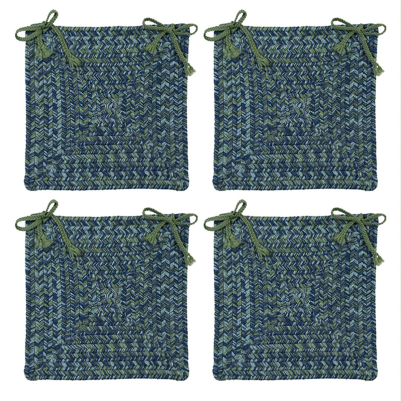 Coussin de coussin de chaise d'extérieur Ashiah, Bleu haute mer