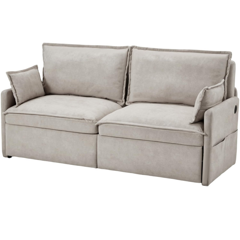 2 Seater Fabric Sofa Bed, Grey