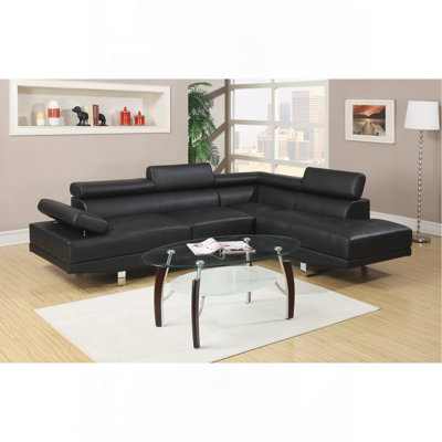 Canapé modulaire en similicuir noir