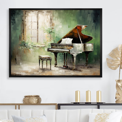 «Green Piano Impressionist», art mural sur toile