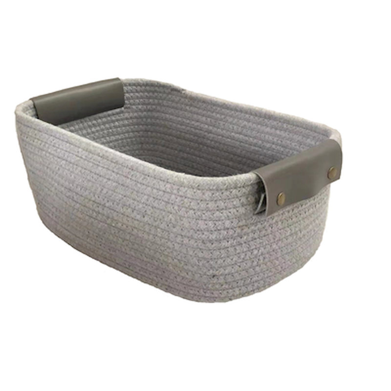 Fabric Laundry Hamper with Handles, Gray/Dark Gray
