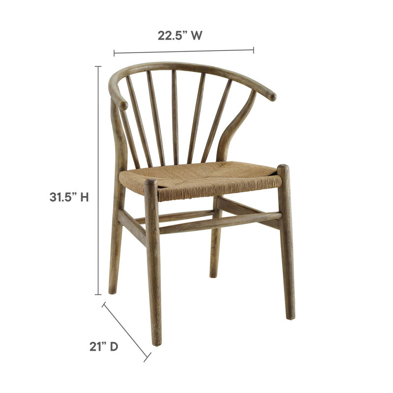 Modway Flourish Spindle Wood Dining Side Chair, Gray, 2