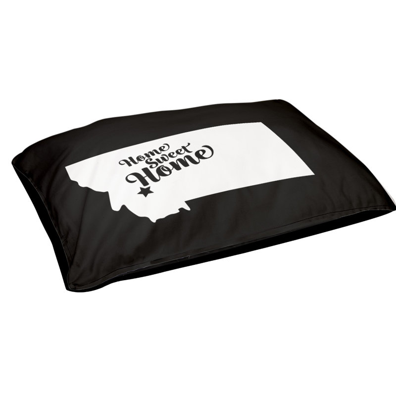 Coussin d'extérieur pour chien Home Sweet, Petit (l 28 po x P 18 po x H 6 po), Noir, Butte
