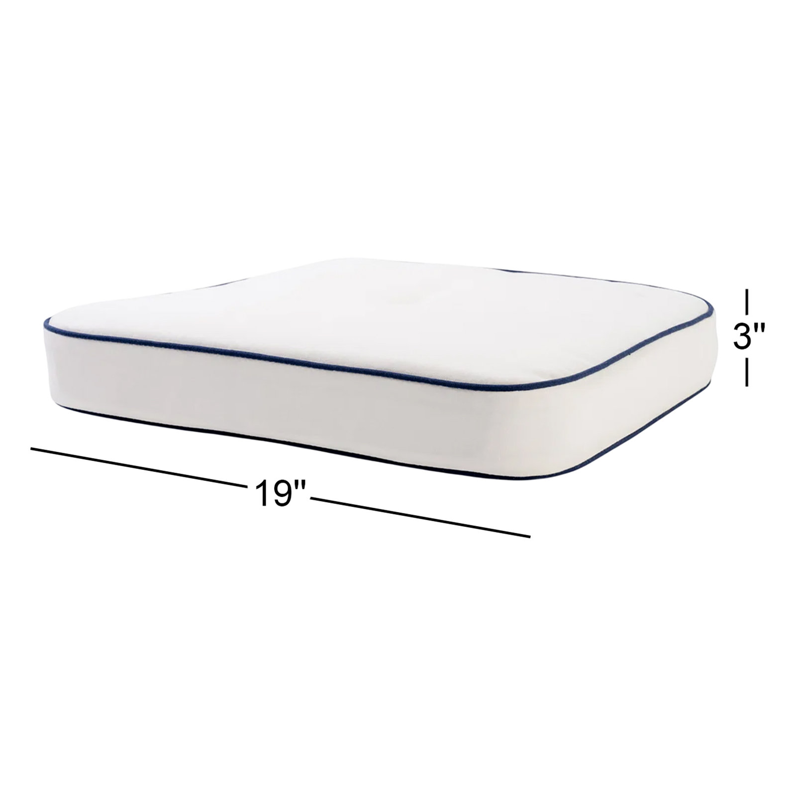 Rivie Outdoor Seat Cushion, White