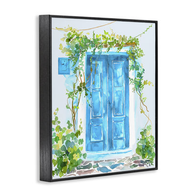 Blue Vine Covered Door Framed Giclee Art by Andrea Haase