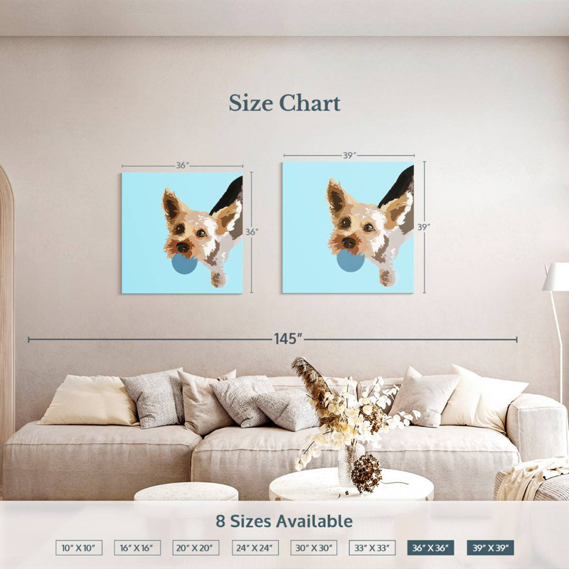 Brampt Rex On Light Blue, 39" H x 39" W