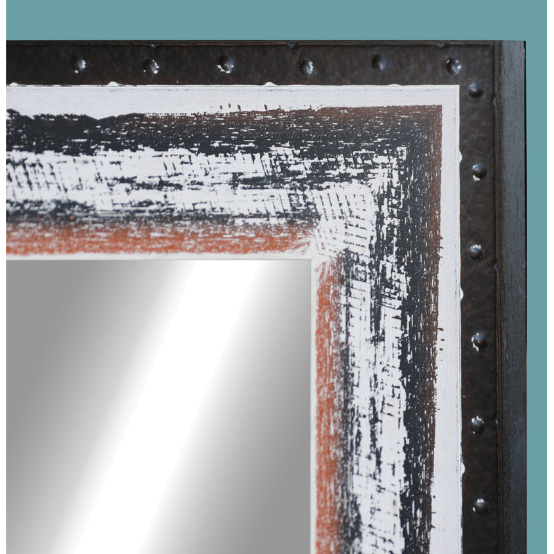 Ulrey Solid Wood Flat Mirror, 65.5" H x 32" W, Black/White