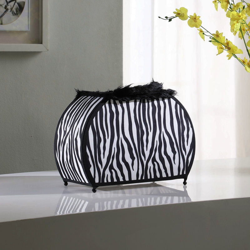 11.75" In Animal Print Purse W/ Black Faux Handle Table Lamp