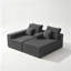 Canapé modulaire en forme de L en flanelle désossée avec siège profond, choix de méridienne orientée vers la gauche, double poches latérales, aucun assemblage requis-132440247-132440251-132440253