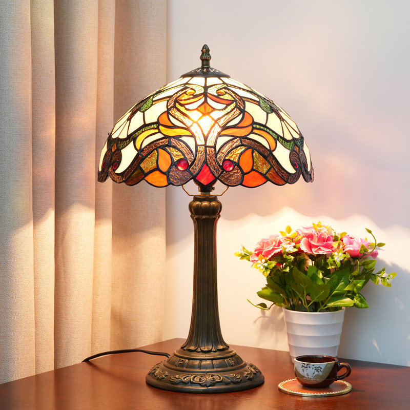 19''H Tiffany Style Table Lamp, Stained Glass Table Lamp