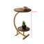 Table d'appoint en forme de C avec rangement à 2 niveaux, plateau rond en bois et structure en métal doré, table de bout moderne pour le salon, la chambre à coucher ou le chevet - noyer-1248051768