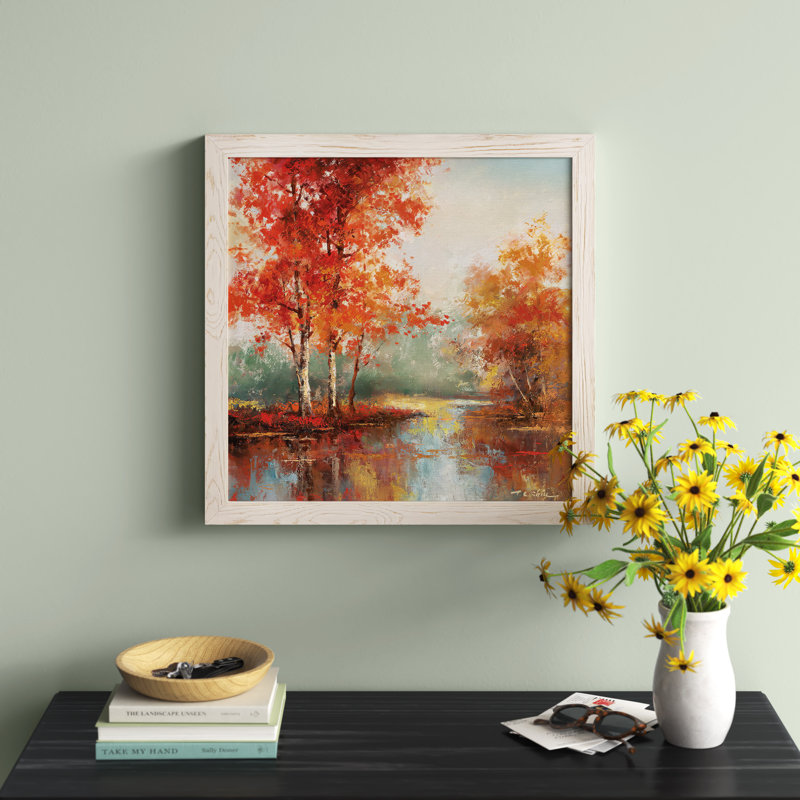 «Autumn's Grace II» par J Paul, reproduction d'art sur papier encadrée, Cadre noir, H 17 po x l 17 po x P 1,5 po